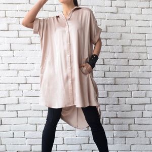 NWT Loose short sleeve rose beige tunic